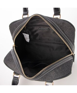 LA BAGAGERIE コットンクラシックミニボストン ブラックデニム