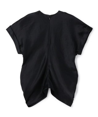 BEIGE， CYANO / サテン ドレープブラウス Black
