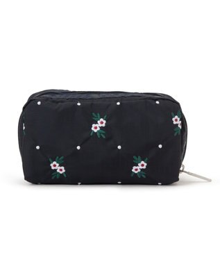 LeSportsac RECTANGULAR COSMETIC/フローラルラティスEMB フローラルラティスEMB