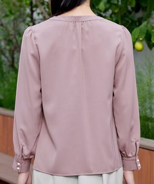 Tiaclasse 【洗える】スキッパー衿ボタンブラウス ピンク