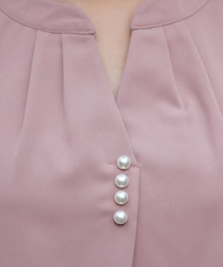 Tiaclasse 【洗える】スキッパー衿ボタンブラウス ピンク