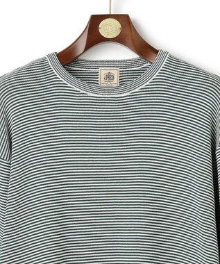 J.PRESS MEN 【Tシャツ感覚で着られる新感覚ニット】ボーダーニット ロングスリーブＴシャツ グリーン系1