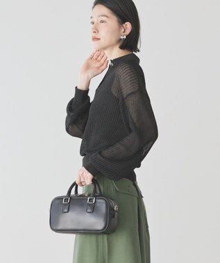 AMERICAN HOLIC メタルライクニットポロ Black