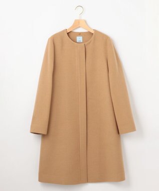 組曲 【WEB限定】ウールモッサ フーデットロングコート ベージュ系