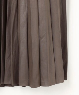 ANY 【ウエストゴム】レザーライクプリーツスカート ブラウン