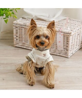 PET PARADISE ペットパラダイス 甚平 《くま いっぱい柄》 小型犬 ホワイト×ブラウン