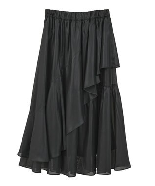 earth music&ecology シャイニーラッフルスカート Black