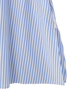 Green Parks ウエストリボンミディ丈ワンピース Stripe Blue