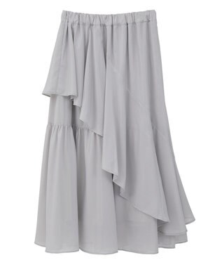 earth music&ecology シャイニーラッフルスカート Light Gray