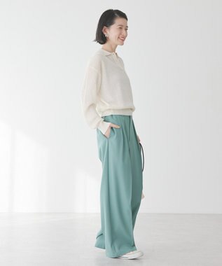 AMERICAN HOLIC メタルライクニットポロ Off White