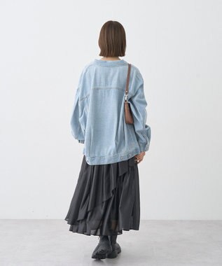 earth music&ecology シャイニーラッフルスカート Black