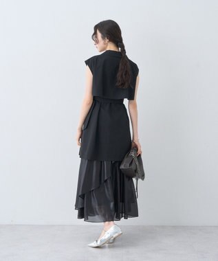 earth music&ecology シャイニーラッフルスカート Black