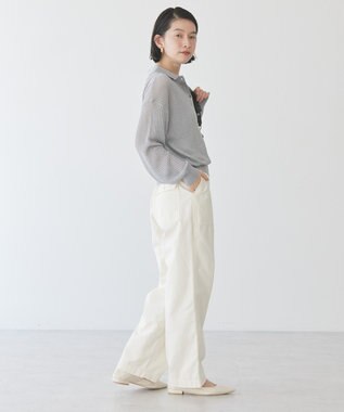 AMERICAN HOLIC メタルライクニットポロ Light Gray