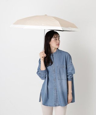 MOONBAT 【WEB限定】POLO RALPH LAUREN(ポロ ラルフローレン) 晴雨兼用日傘 折りたたみ傘 コンパクト PPワンポイント刺繍 一級遮光 遮熱 UV ベージュ×オフ