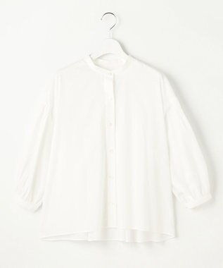 自由区 バンドカラーコットン ブラウス