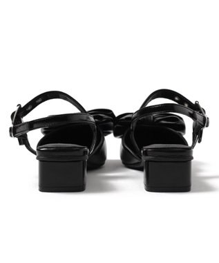 WEGO ダブルリボンポインテッドシューズ ブラック