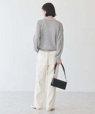 AMERICAN HOLIC メタルライクニットポロ Light Gray
