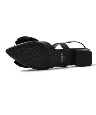 WEGO ダブルリボンポインテッドシューズ ブラック