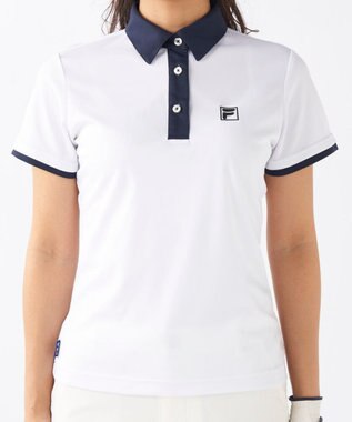 FILA GOLF／marie claire 【FILA GOLF】アクセントカラー半袖ポロシャツ ホワイト