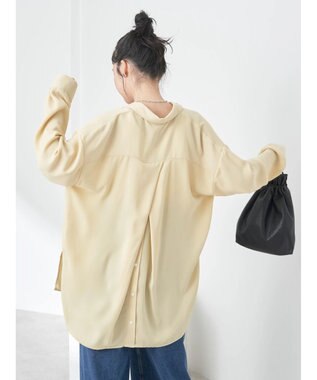 earth music&ecology バックボタンチュニック Yellow