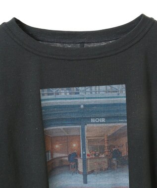 CRAFT STANDARD BOUTIQUE ラメ天竺フォトプリントロンTEE Charcoal Gray