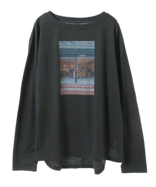 CRAFT STANDARD BOUTIQUE ラメ天竺フォトプリントロンTEE Charcoal Gray