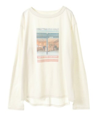 CRAFT STANDARD BOUTIQUE ラメ天竺フォトプリントロンTEE Off White