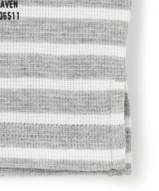 J.PRESS MEN ワッフルボーダー ロングTシャツ グレー系1