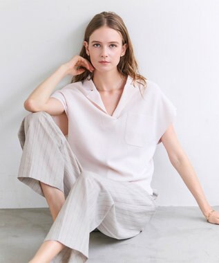 BEIGE， NADIA / ストレッチ スキッパーニット Pink