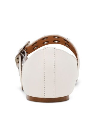 STEVE MADDEN ATLANTICA メタルバックルフラットシューズ アイボリー