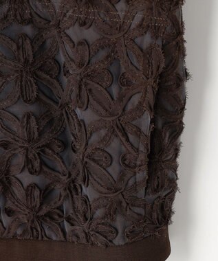 自由区 L 【17号サイズまで展開】テープエンブロイダリー ブルゾン ブラウン