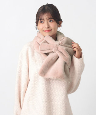 MOONBAT 【WEB限定ラッピング袋付】PAUL & JOE ACCESSOIRES フェイクファービッグリボンマフラー