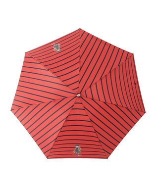 MOONBAT POLO RALPH LAUREN 折りたたみ傘 ボーダーストライプ POLO BEAR レッド