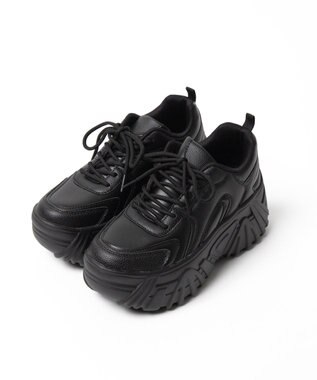 WEGO ボリュームレースアップスニーカー ブラック