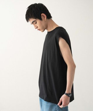 WEGO 【ユニセックス着用ITEM/MLサイズ展開/綿100%】スリーブレスコットンT ブラック