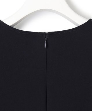 23区 【洗える】トリアセダブルジョーゼット レース切り替え ワンピース ネイビー系