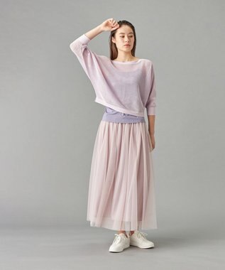 Chacott チュールスカート グレイッシュライラック