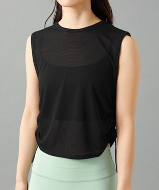 Chacott Chacott BALANCE シアーリブノースリーブTシャツ ブラック