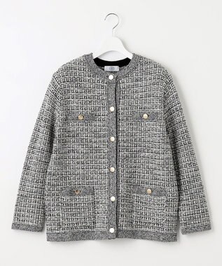 J.PRESS LADIES 【洗える】TWEED KNIT ミドル カーディガン ブラック系5