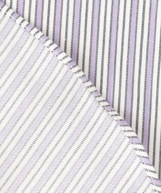 JOSEPH ABBOUD 【柔らか・光沢感】コットンビエラストライプ シャツ パープル系1