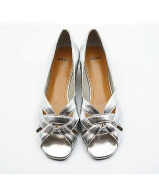 APOM モールドウエッジオープントゥパンプス45 シルバー
