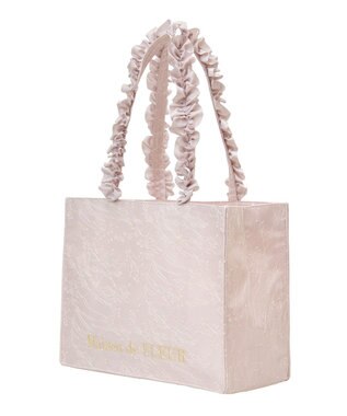 Maison de FLEUR レースフリルハンドルスクエアトートＭバッグ Pink
