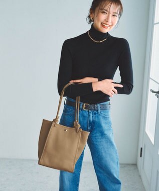 TOPKAPI 【Breath TOPKAPI】シュリンクレザー ノットハンドル トートバッグ グレージュ