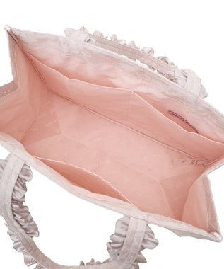 Maison de FLEUR レースフリルハンドルスクエアトートＭバッグ Pink