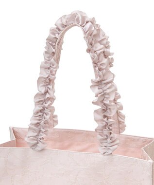 Maison de FLEUR レースフリルハンドルスクエアトートＭバッグ Pink