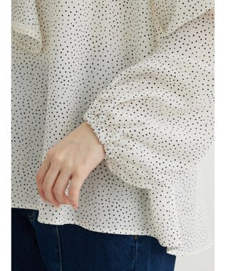 Green Parks 柄アソートラッフル衿ブラウス Dot