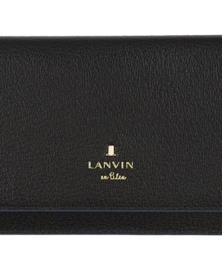 LANVIN en Bleu リム 被せ薄マチ長財布 ブラック