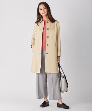 J.PRESS LADIES 【洗える】T/Rシャークスキン セミワイド パンツ ライトグレー系