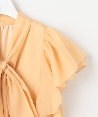 Feroux リボンタイフリルブラウス イエロー系