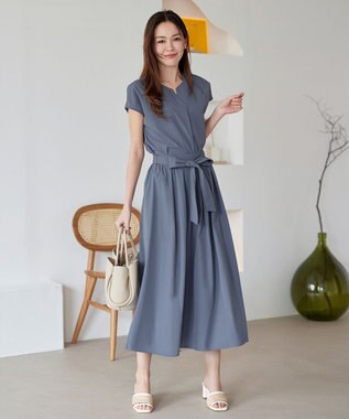 Tiaclasse 【トップス&スカートセット・洗える】ストレッチタフタセットアップ